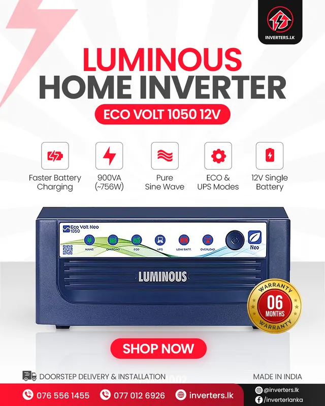 Luminous Eco Volt Neo 1050 (12V) inverter Sri Lanka