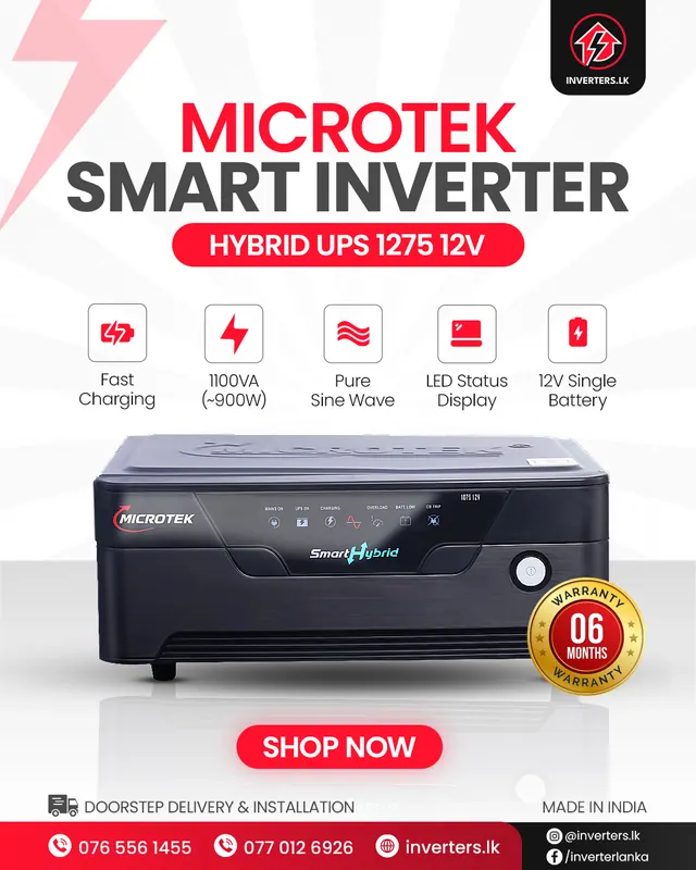 Microtek SmartHybrid 1275 (12V) inverter Sri Lanka