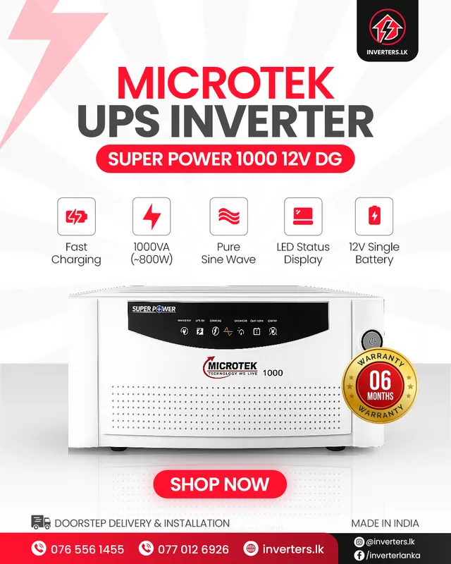 Microtek Super Power 1000 (12V) inverter Sri Lanka